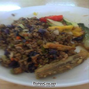 friend rice with assorted add-on vegetable dishes  at Ren Ci Global Village in Sungai Petani