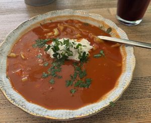 Tomato Soup with homemade pasta  at Falla Wrap - Jana Pawła in Warsaw