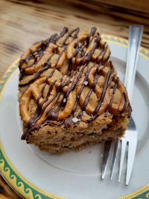 Peanut butter pretzel cake 😋 at Hive Cafe in Huddersfield