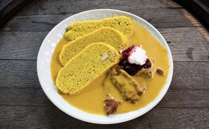 Czech traditional svickova  at Vegan House in Prague