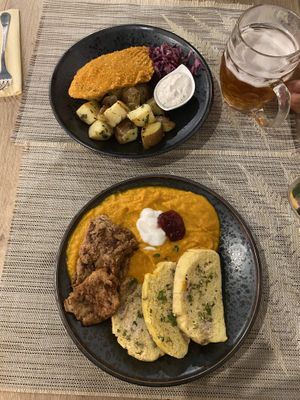 Vegan Schnitzel and Svickova  at Vegan House in Prague