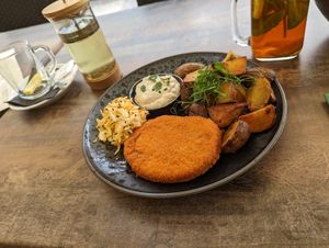 Schnitzel at Vegan House in Prague