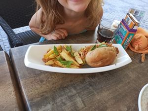 Hotdog at Vegan House in Prague