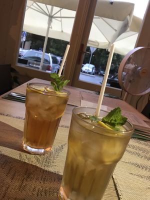 Fresh homemade ice tea!  at Vegan House in Prague