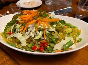 Nasi Goreng (Indonesian fried rice) minus egg  at The Pacific Kitchen in Montgomery