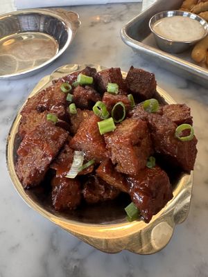 Vegan burnt ends   at Station No. 3 in St Louis