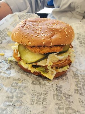 Chickun big mac at Odd Burger in Whitby