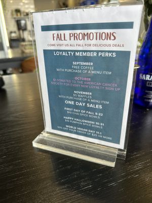 Fall Promotions  at BARE Blends in Clifton Park