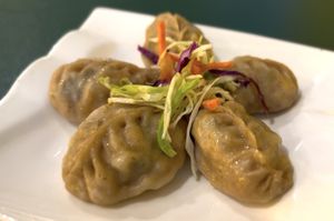 5 dumpling set  at Loving Hut - Meditation Center in Ulaanbaatar