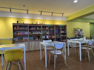 Vegan products  at Loving Hut - Meditation Center in Ulaanbaatar