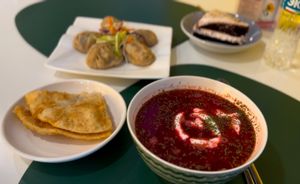 My lunch feast   at Loving Hut - Meditation Center in Ulaanbaatar