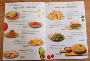 The menu at Loving Hut - Meditation Center in Ulaanbaatar