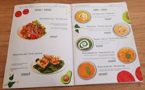 The menu at Loving Hut - Meditation Center in Ulaanbaatar