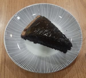 Choco cake at Loving Hut - Meditation Center in Ulaanbaatar