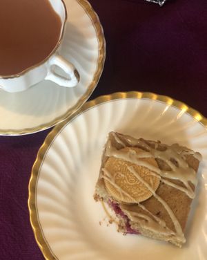 Raspberry and White Chocolate Blondie  at Morag's Bakes in Telford
