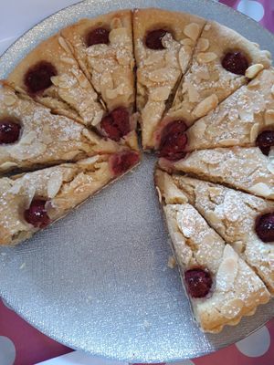 Raspberry bakewell at Morag's Bakes in Telford