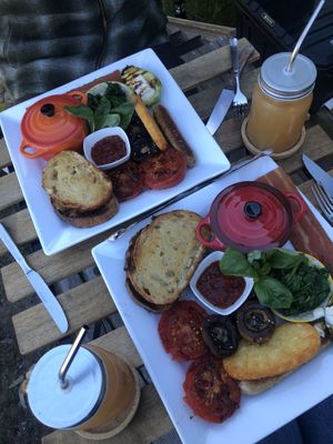 Veggie breakfast - hugeeee portions   at Womburra Vineyard Tiny Stay in Redbank