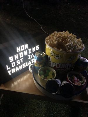 Snacks provided with 'movie under the stars’  at Womburra Vineyard Tiny Stay in Redbank