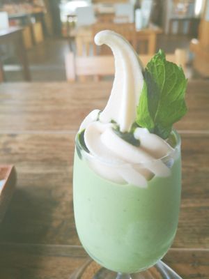 matcha farfait at Vegans Cafe and Restaurant in Kyoto