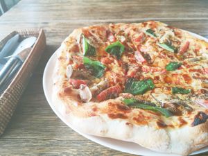 original margharita-style pizza at Vegans Cafe and Restaurant in Kyoto