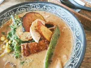 soy-milk miso ramen at Vegans Cafe and Restaurant in Kyoto