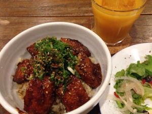 Charcoaled Atsuage Donburi at Vegans Cafe and Restaurant in Kyoto