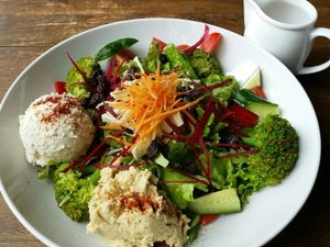 seasonal vegetable salad at Vegans Cafe and Restaurant in Kyoto