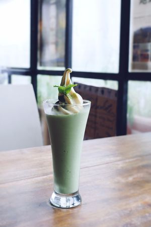 Matcha ice cream shake at Vegans Cafe and Restaurant in Kyoto