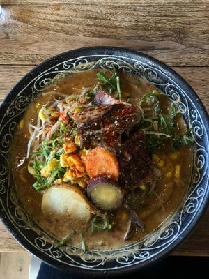 Miso ramen at Vegans Cafe and Restaurant in Kyoto