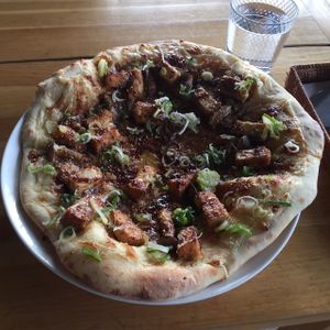 厚揚げピザ Tofu pizza~ at Vegans Cafe and Restaurant in Kyoto