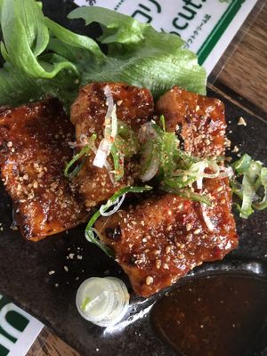 Char grilled tofu (amazing) at Vegans Cafe and Restaurant in Kyoto