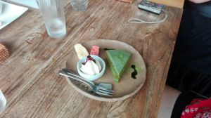 Cake of the day: MATCHA CAKE WOO!!! at Vegans Cafe and Restaurant in Kyoto