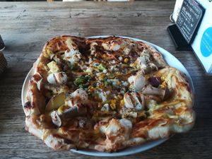 Teriyaki pizza. at Vegans Cafe and Restaurant in Kyoto