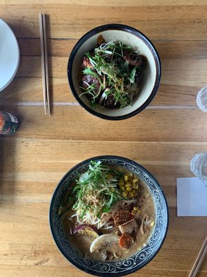 The BBQ soy meat rice bowl (BEST TASTING SOY MEAT IVE EVER HAD!) at Vegans Cafe and Restaurant in Kyoto