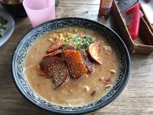 Soy milk ramen at Vegans Cafe and Restaurant in Kyoto