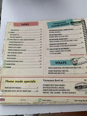 Menu  at Twist in Mallorca