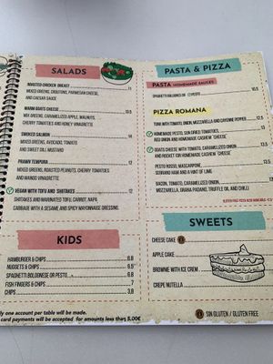Other side of menu  at Twist in Mallorca