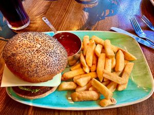 Second time back here lovely vegan burger, friendly staff doesn’t disappoint !  at The Bell in Stratford-upon-avon