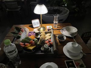 Vegan sushi platterr  at Guru Chay in Da Lat