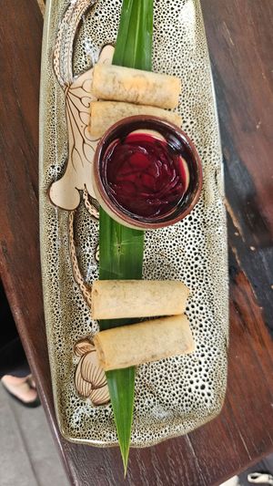 Springrolls - as boring as they look at Guru Chay in Da Lat
