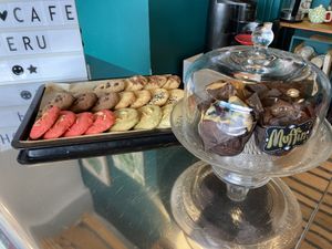 Vegan cookies and muffins  at Ubuntu Café in Santiago