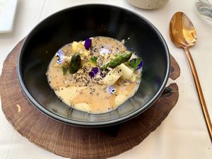 White Asparagus Royal with truffle and green asparagus   at DaiCa in Mallorca