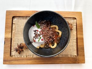 African infusion jelly with nibs, cookie and cream  at DaiCa in Mallorca