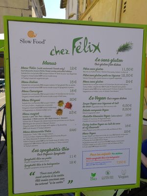Carte au 29 juillet 2018 at Chez Felix in Arles