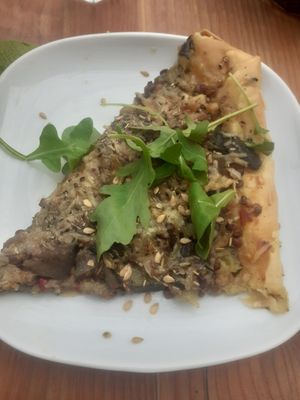 Aubergine and lentil tart within the felix dish at Chez Felix in Arles