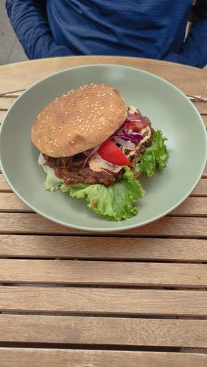 Pulled berenjena burger at  Vegigan in Tenerife