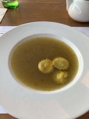 Stone of the sea soup with ravioli  at The Botanist in Zadar