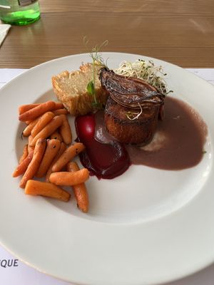 Fillet mignon. The best fake meat I ever had, so good and very realistic texture.  at The Botanist in Zadar