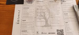 Menu for the month. at The Botanist in Zadar