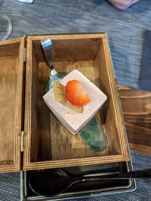 Dessert (strawberry cake) at The Botanist in Zadar